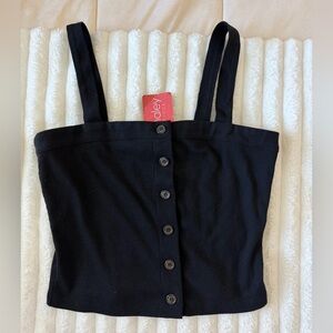 NWT Miss Love Black Button-Down Women's Top